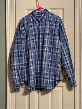Ralph Lauren Blue Plaid Button-Down Shirt